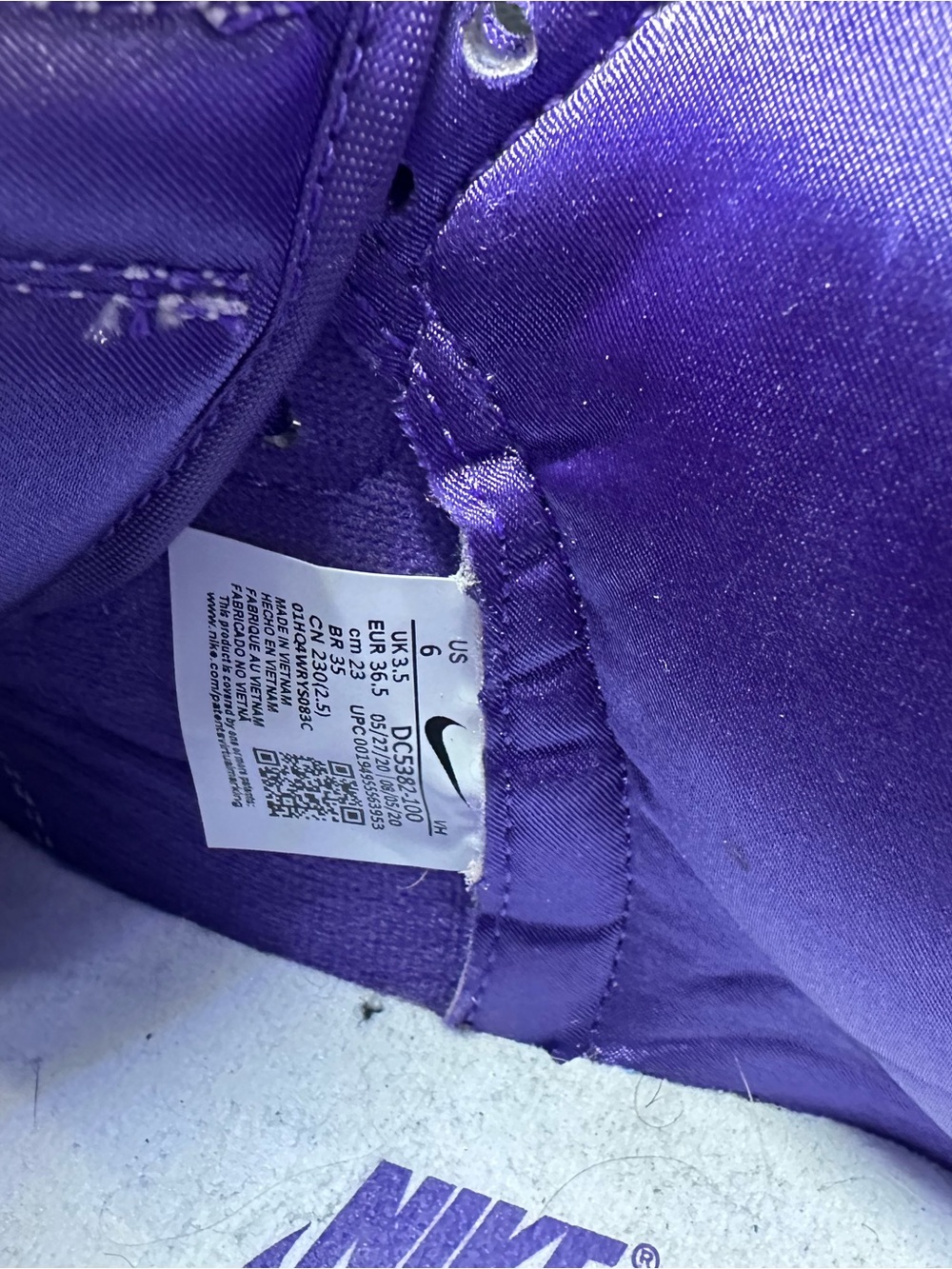 Nike Purple & White High-Top Sneakers - Picture 4 of 4